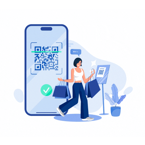 Woman shopping and making a secure digital payment using GurutvaPay payment solution